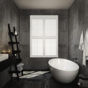 Faux Wood Shutters - Bathroom - The Scottish Shutter Company