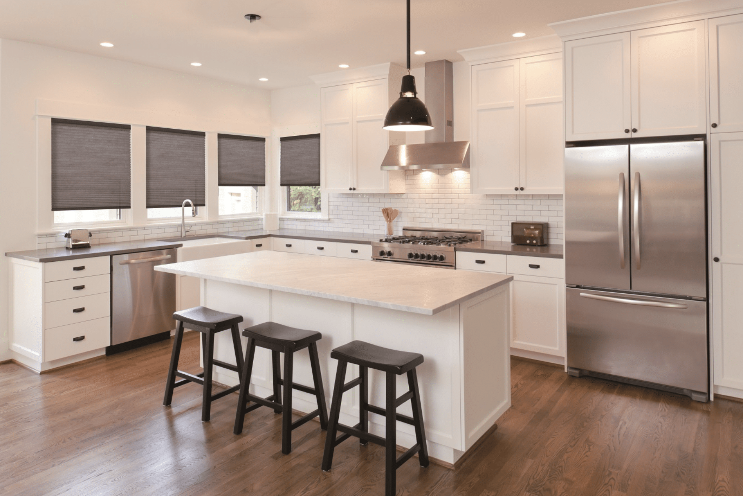 Parma Honeycomb Blinds in a Kitchen