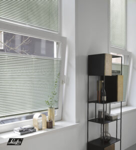 Professional TruFit blind installation on modern tilt and turn window showing clean, minimal profile