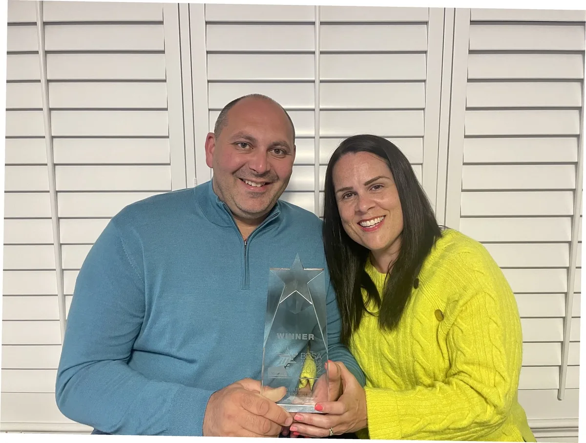 David and Judith D'Ambrosio with the Best Shutter Installation award 2022