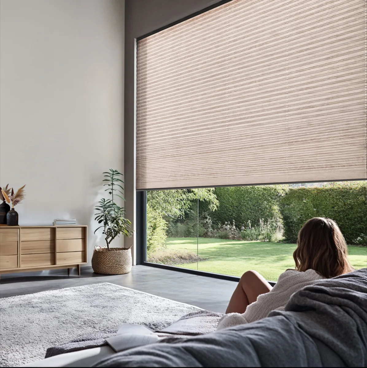 Luxaflex blinds in a living room setting