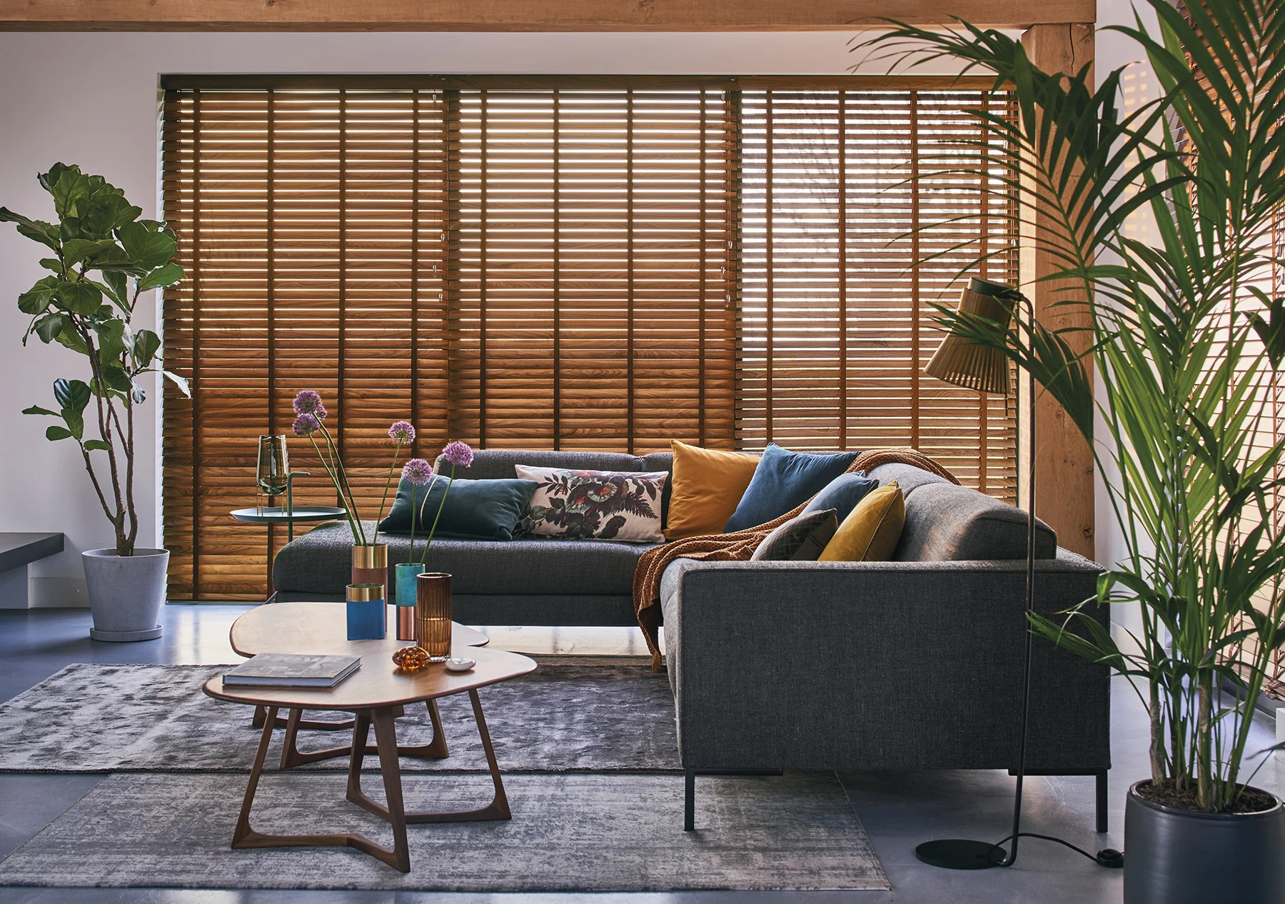 Luxaflex Wood Venetian blinds in a contemporary interior