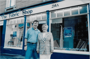 The Scottish Shutter Company History 🏆🏆🏆 2 June & David Browne outside The Fabric Shop at 214 Perth Road, Dundee