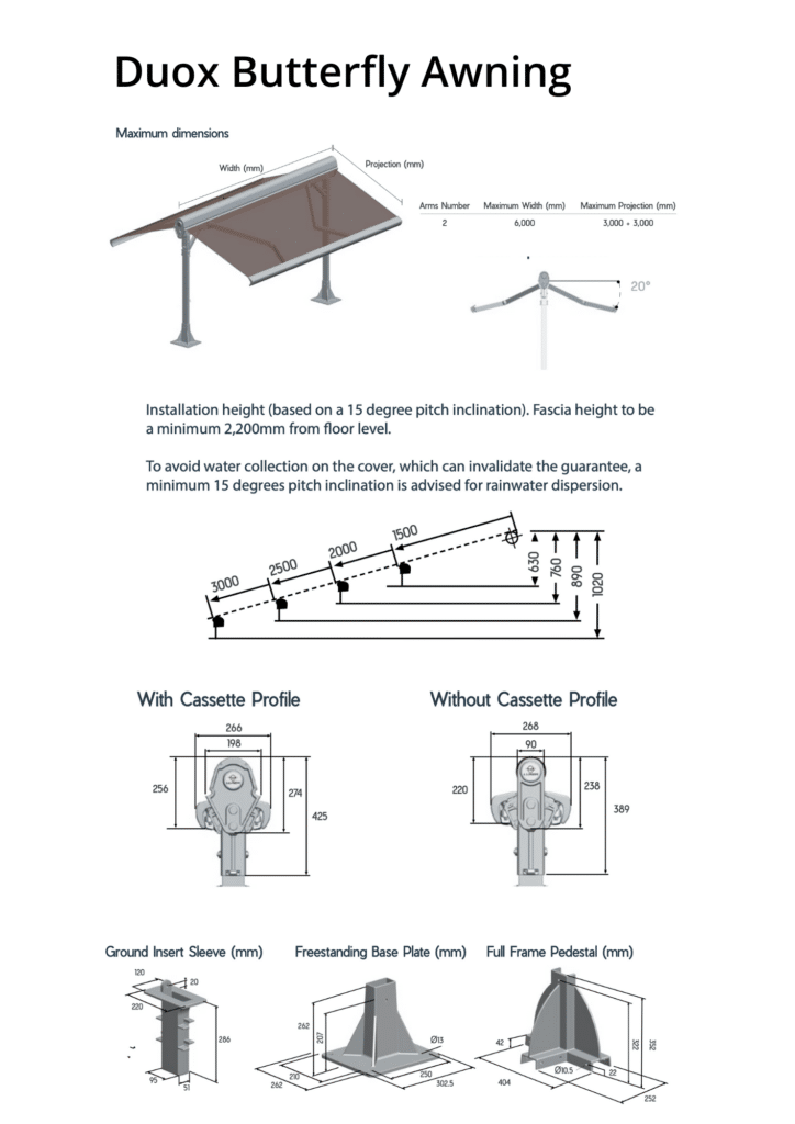 Duox Butterfly Awning