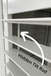 Hidden Tilt Rods on Wooden Interior Window Shutters