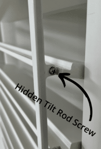 Hidden Tilt Rods Screw on Wooden Interior Window Shutters