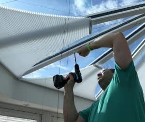 New Job Opportunities 2 Job Opportunities: David D'Ambrosio of The Scottish Shutter Company Fitting Luxaflex Duette Conservatory Roof Blinds