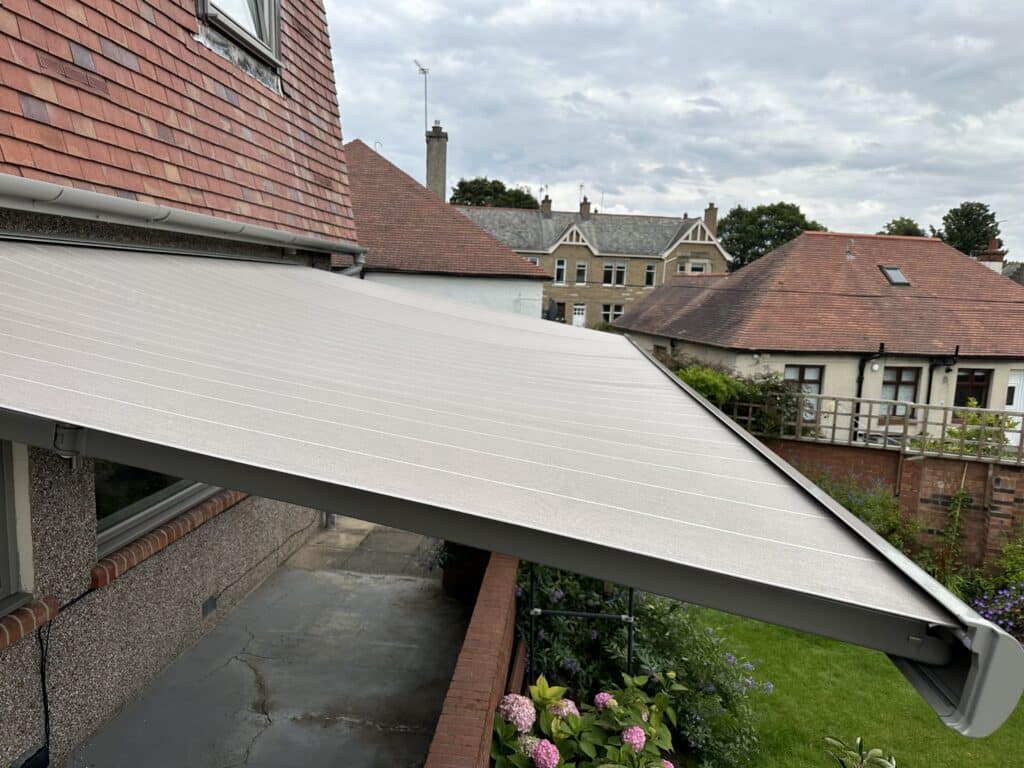 Patio Awning with Custom Colour Hardware - The Scottish Shutter Company - 2