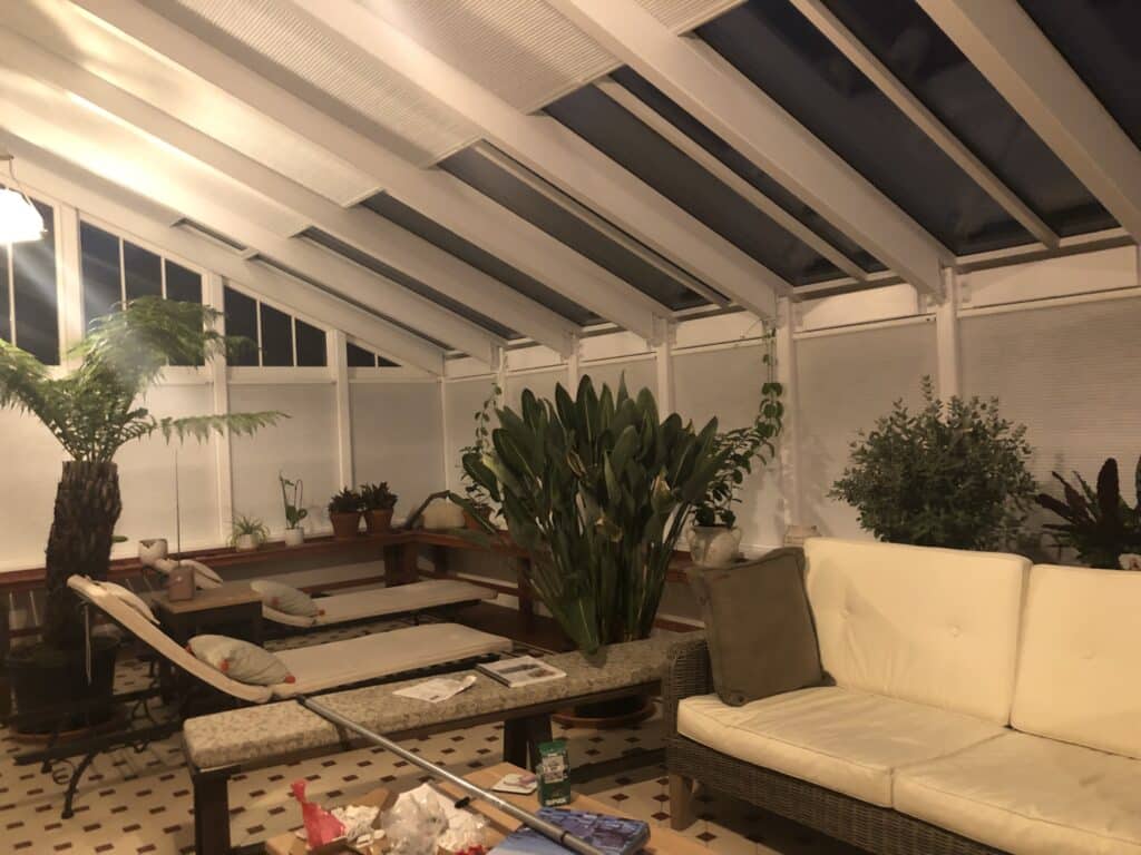 Duette Roof Blinds & Motorised Duette Blinds in a Garden Room in Montrose by The Scottish Shutter Company