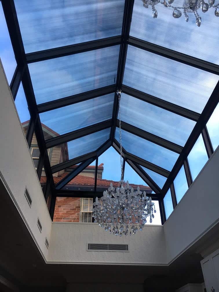 Microlouvre on roof from inside