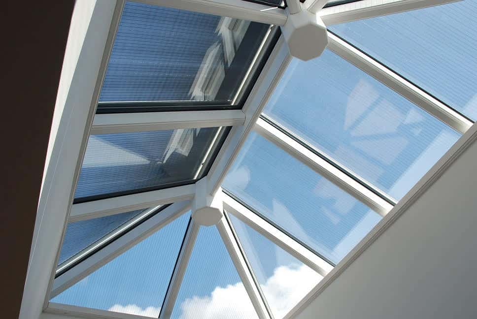 Microlouvre on white roof lantern