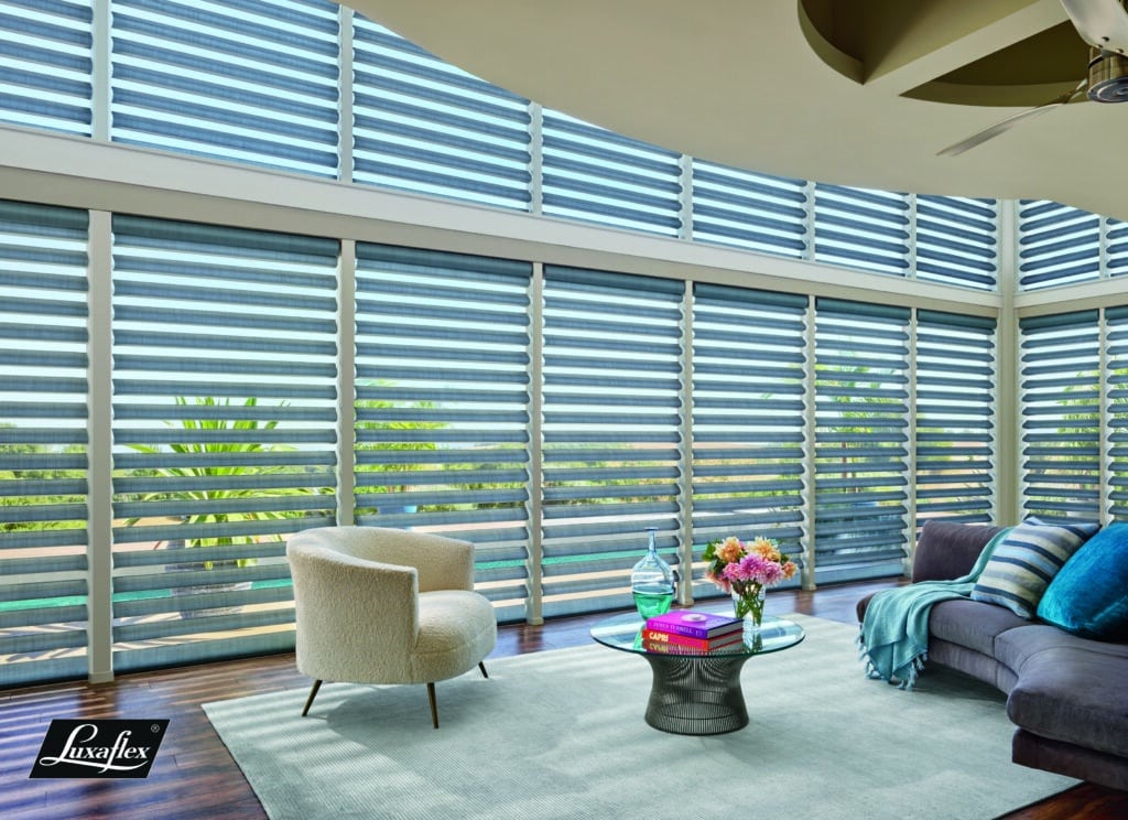 Luxaflex Pirouette Shades on Large Windows