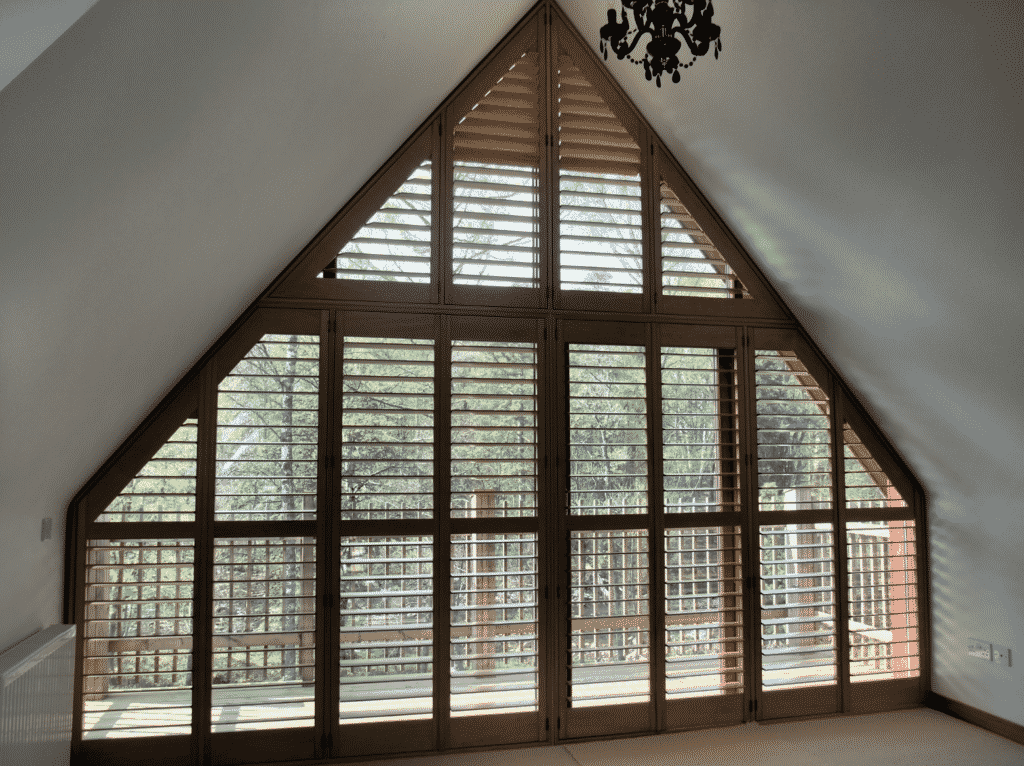 Complex Gable Window Shutters Designed by the Scottish Shutter Company