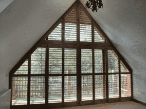 Complex Gable Window Shutters Designed by the Scottish Shutter Company
